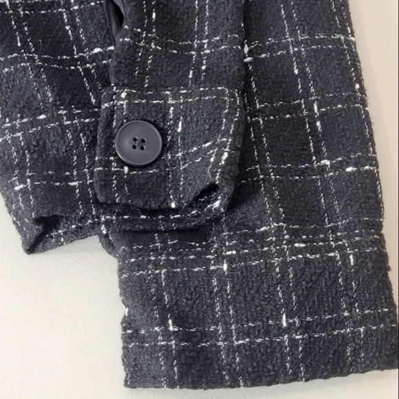 Sanctuary Ashly Jacket Black & White Trendy Tweed Plaid Hip Length - Size M - Picture 7 of 12